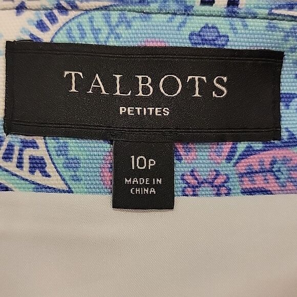 Talbots Paisley Canvas Cotton A-Line Skirt - Picture 14 of 15